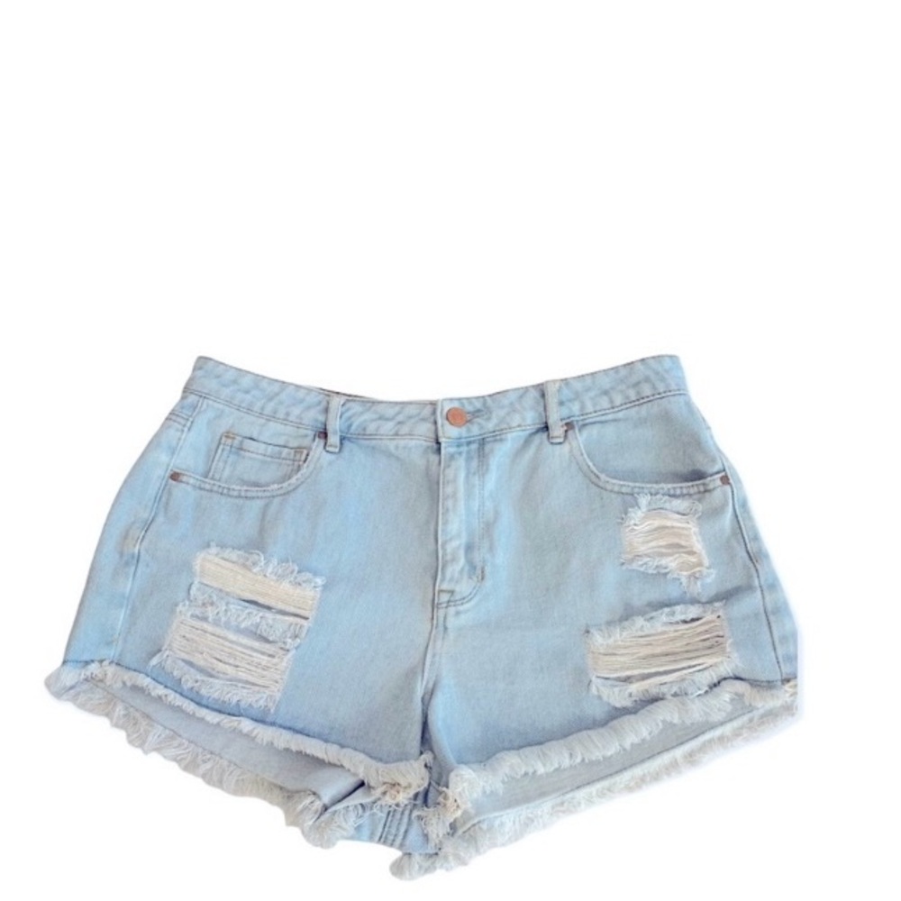 Pac Sun Light Blue Distressed Denim Shorts Sz 30